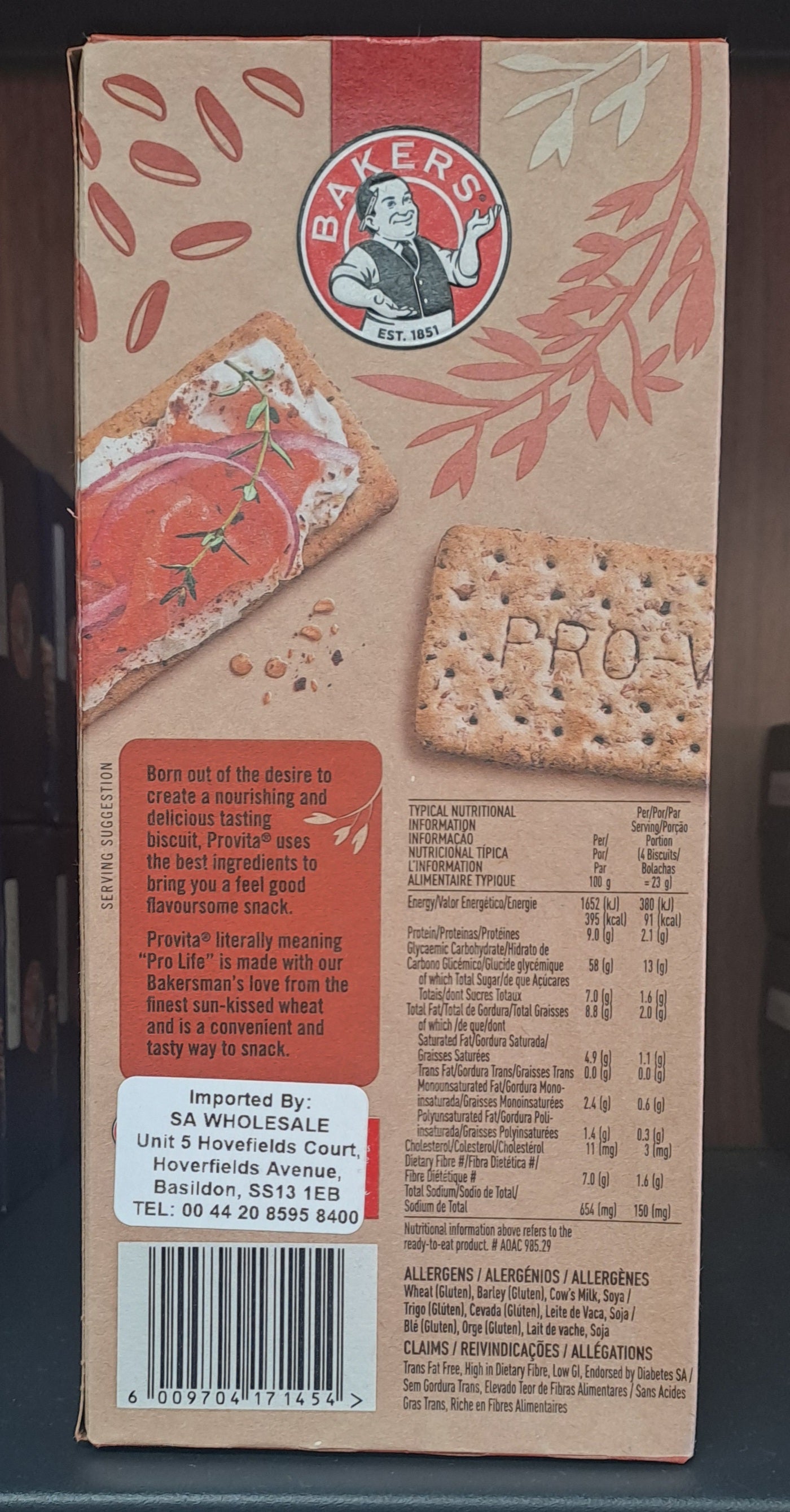 Bakers Provita Wholewheat Crispbread – Healthy SA Snack 250g
