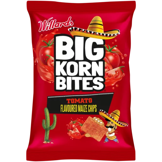 Willards Big Korn Bites Maize Chips-Tomato Flavoured -120g